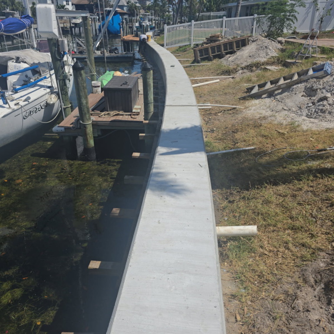 Completed seawall repair work