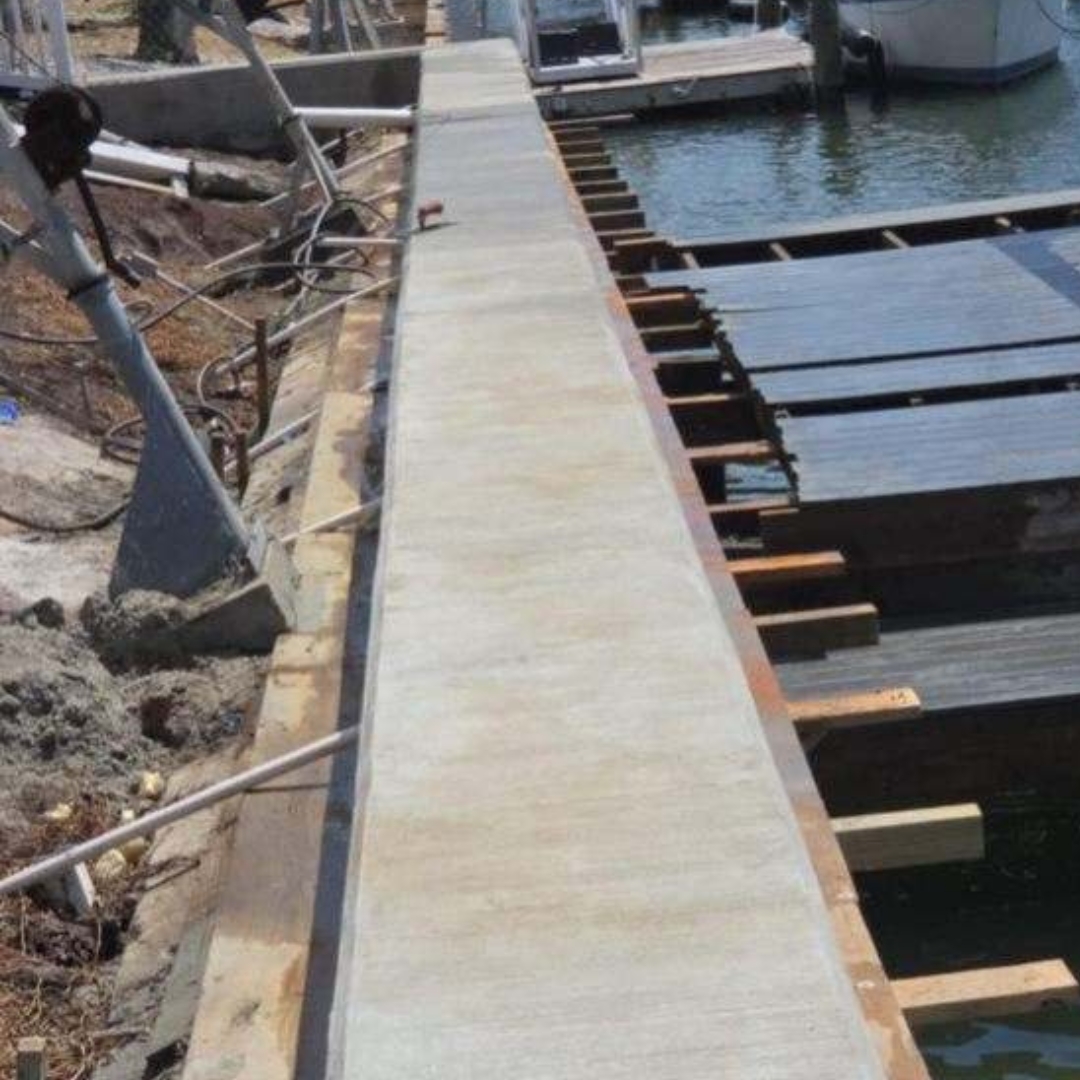Concrete seawall repair project